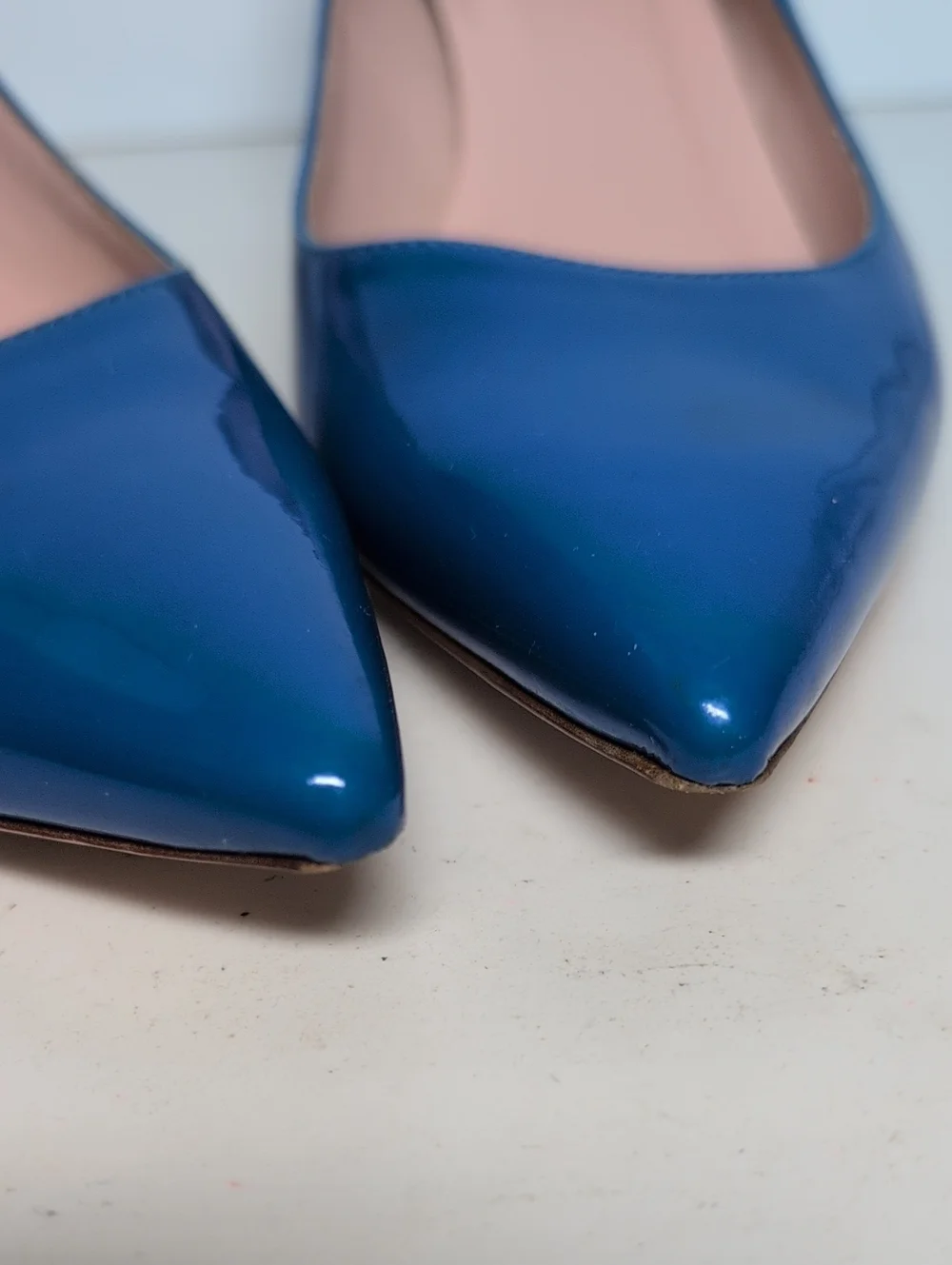 Kate Spade Blue Patent Leather Pointed-Toe Heels woman size 6.5